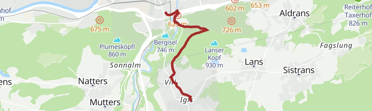 Route map: Igls - Innsbruck (10)